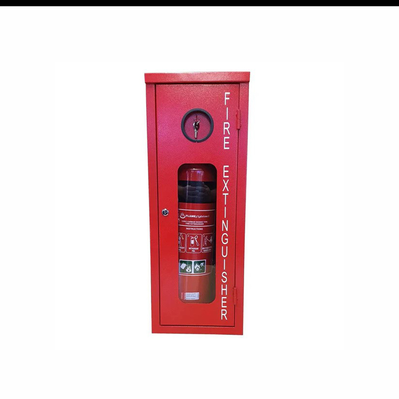 Fire Extinguisher Cabinet Mild Steel Red Painted Surface for Double ingle Extinguisher