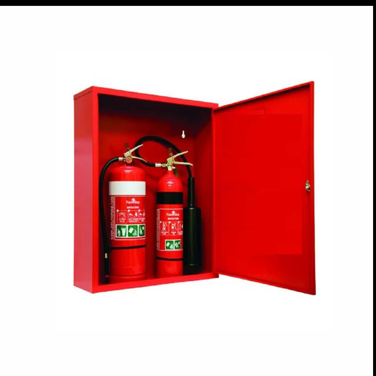 Fire Extinguisher Cabinet Mild Steel Red Painted Surface for Single Extinguisher