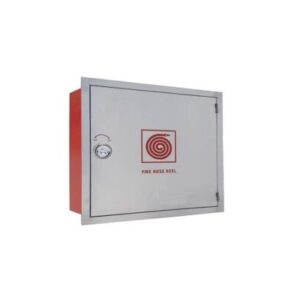 Single Door Fire Hose Reel Cabinet Door Frame Stainless Steel Brush Finish Recessed type