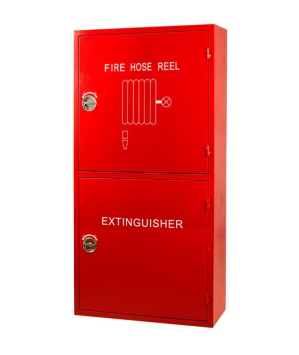 Double Door Fire Hose Reel Cabinet Mild Red Painted Surface type