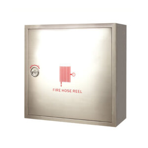 Single Door Fire Hose Reel Cabinet Full Stainless Steel Brush Finish Surface type