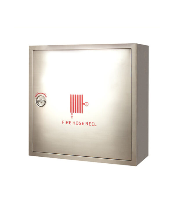 Single Door Fire Hose Reel Cabinet Full Stainless Steel Brush Finish Surface type